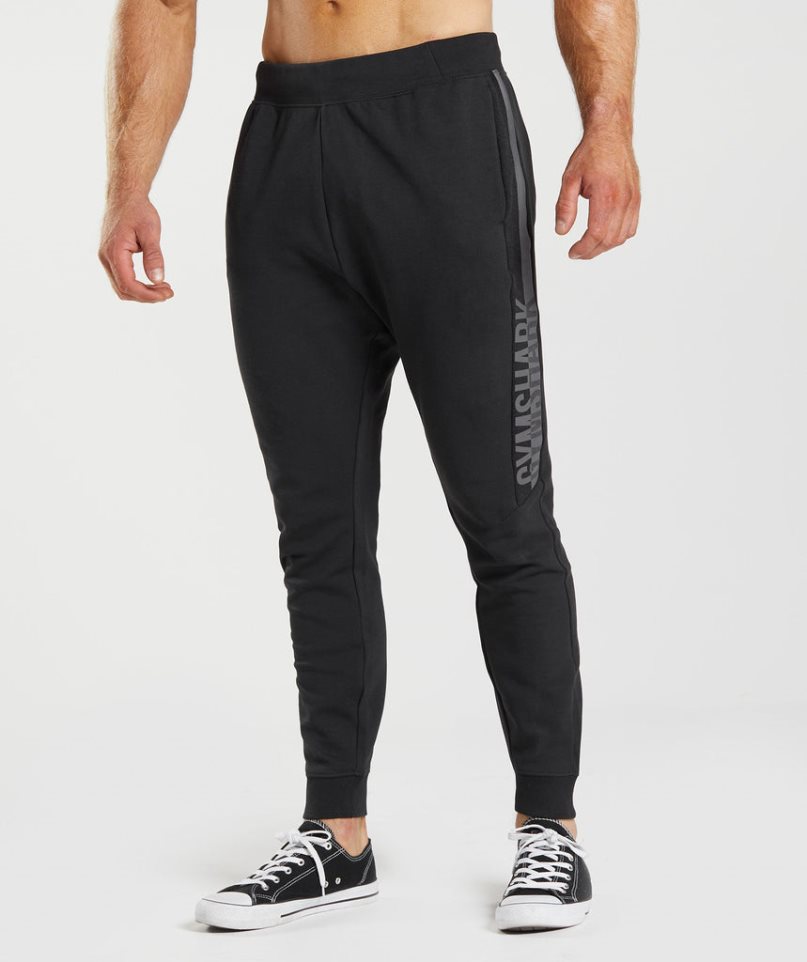 Spodnie Do Biegania Gymshark Bold React Męskie Czarne | PL 075ZSV